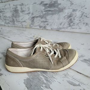 EU 39 Josef Seibel Women's Caspian Grigio Leather Lace Up Sneakers Size